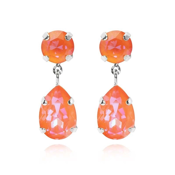 Mini Drop Earrings Rhodium Orange Glow Delite - Caroline Svedbom - Nopea toimitus ja lahjapakkaus - Nordic Spectra