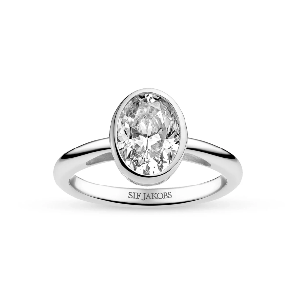 Sardinia Ovale Grande Ring aus Silber mit einem großen ovalen Zirkonia-Stein
