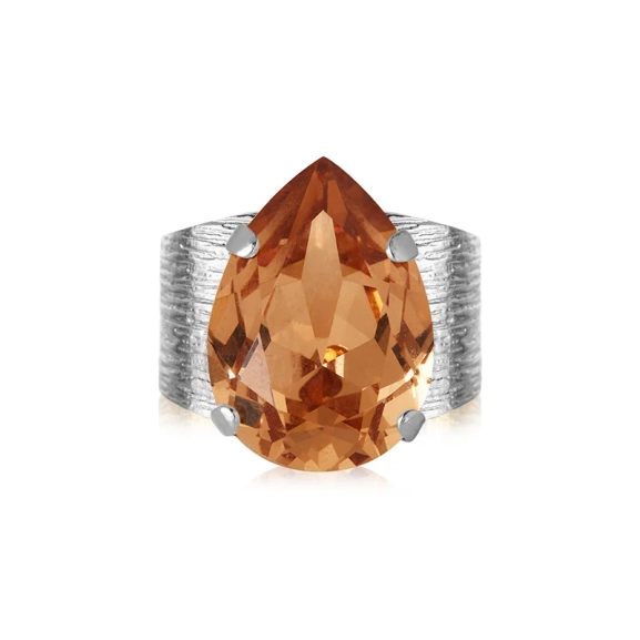 Classic Drop Ring Rhodium Light Colorado Topaz - Caroline Svedbom - Nopea toimitus ja lahjapakkaus - Nordic Spectra