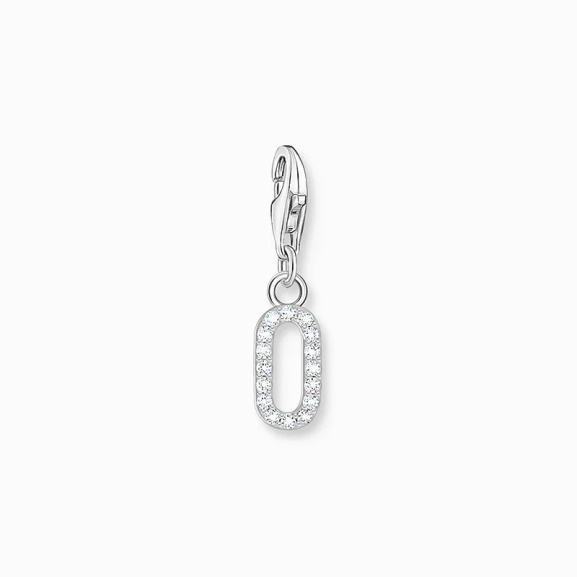 Charm-Anhänger Zahl 0 mit weißen Steinen Silber - Thomas Sabo - Nordic Spectra