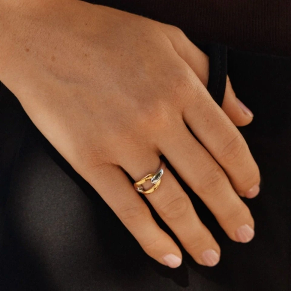 Chunky ring i guldpläterat stål med bred form