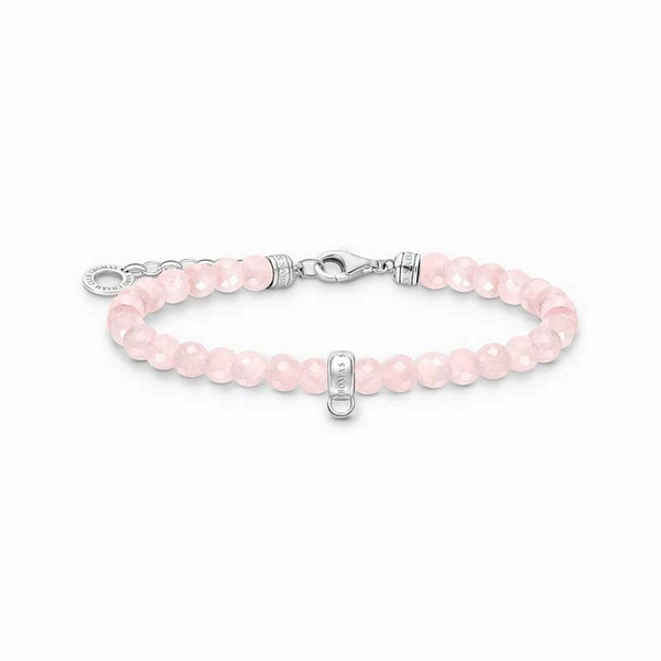 Charm-armband Med Rosenkvarts-beads - Thomas Sabo berlock - Snabb frakt & paketinslagning - Nordicspectra.se