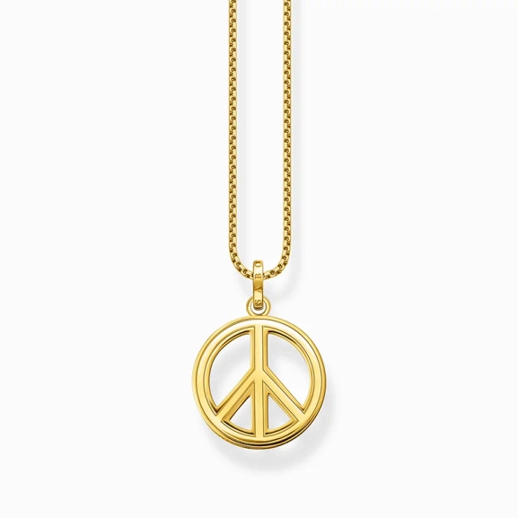 Halsband med Fredstecken och Färgglada Stenar Guld - Thomas Sabo - Snabb leverans & paketinslagning - Nordic Spectra