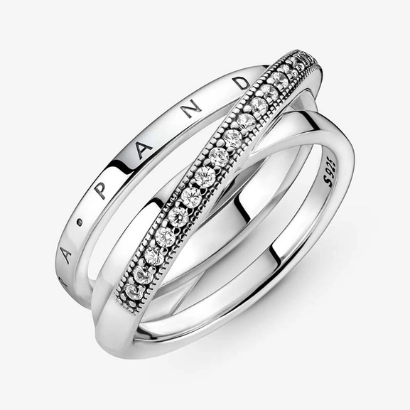 Dreifach gekreuzter Pavé-Ring von PANDORA, Schneller Versand - Nordicspectra.de