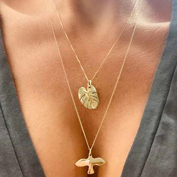 Palm Leaf Necklace Gold - Emma Israelsson - Snabb frakt & paketinslagning - Nordicspectra.se