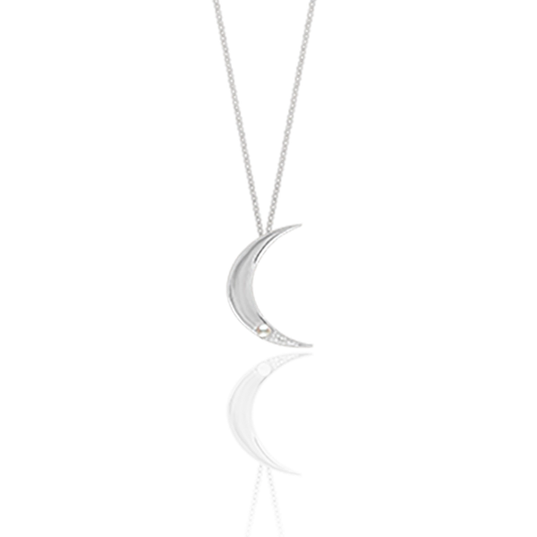 One Moon Neck Silver -CU Jewellery - Snabb frakt & paketinslagning - Nordicspectra.se