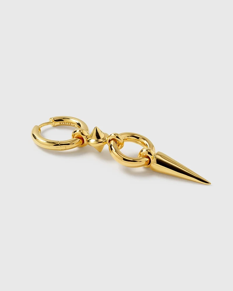 Juno Long Single Earring Gold - Syster P - Snabb leverans & Gratis paketinslagning - Nordic Spectra