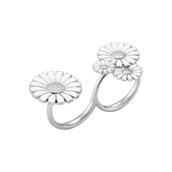 Daisy Vit Layered Dubbelring - Georg Jensen - Designsmycken med snabba & trygga leveranser - Nordic Spectra