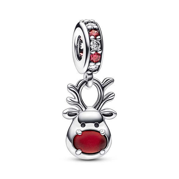Red Nose Reindeer Murano Dangle Charm - PANDORA - Suuri valikoima & ilmainen lahjapaketointi - Nordicspectra.fi