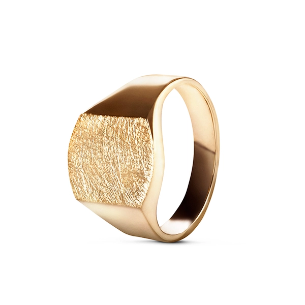 Ola Signet Ring 18K Gold Diamond Surface - Nordic Spectra - Suuri valikoima & ilmainen lahjapaketointi - Nordicspectra.fi