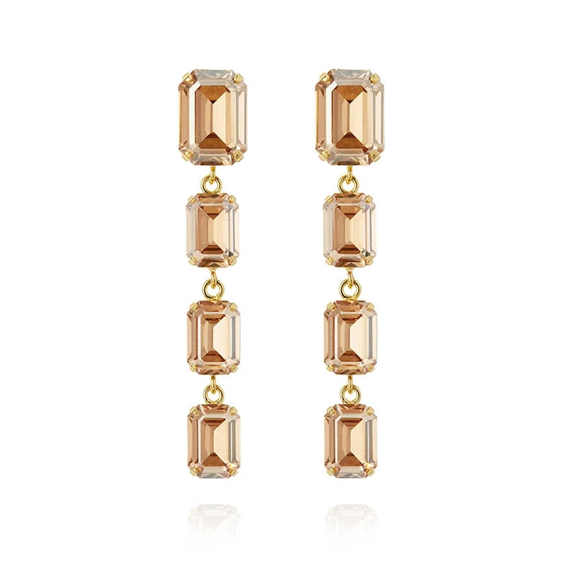 Caroline Svedbom - Lydia Long Earrings Gold Golden Shadow