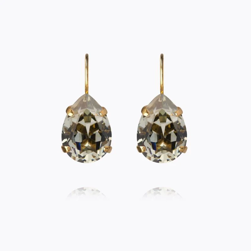 Caroline Svedbom - Mini Drop Clasp Earrings Gold Black Diamond