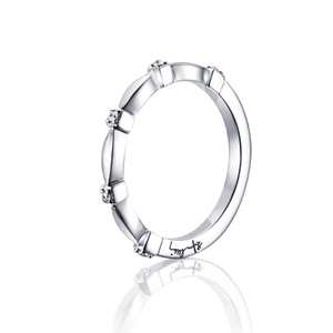 Forget Me Not Thin Ring White Gold