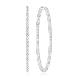 Ellisse Grande Örhängen i silver med gnistrande Cubic Zirconia-stenar från Sif Jakobs