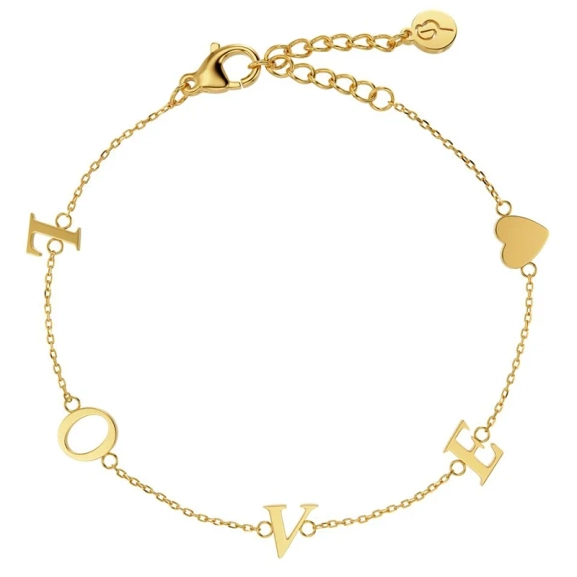 Love Note Bracelet i 14K guldplätering med bokstäverna L