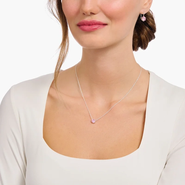 Halsband med Rosa Glittrande Sten - Thomas Sabo - Snabb leverans & paketinslagning - Nordic Spectra