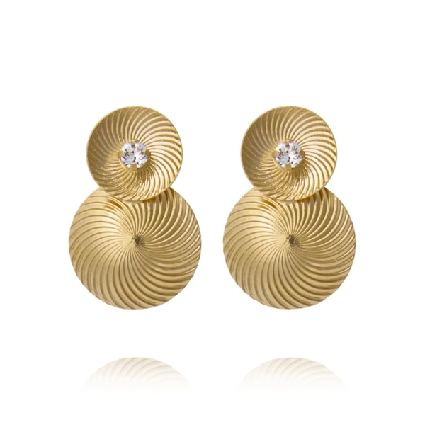 Coco Earrings Gold i guldpläterad mässing med kristaller