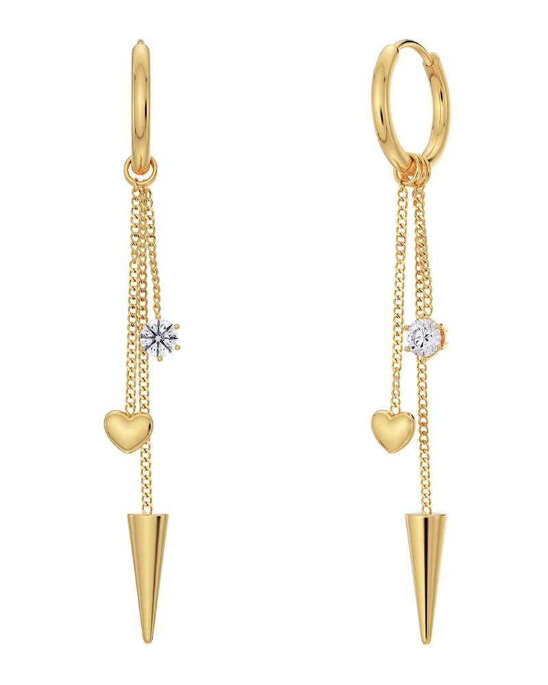Peak Hoops Multi Heart Gold