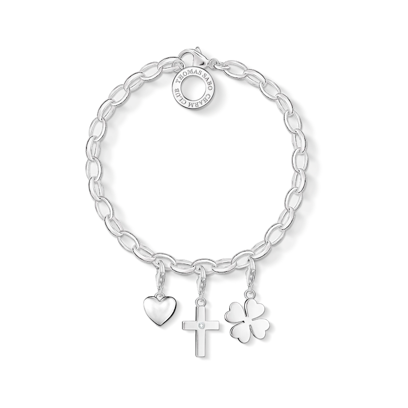 Thomas Sabo - Presentset Charm Club Konfirmation Kors, Hj&auml;rta Fyrkl&ouml;ver Mellan