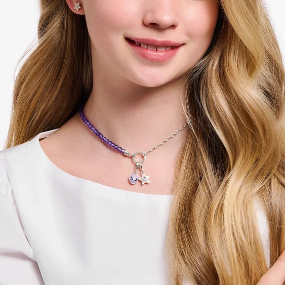 Charm-halsband Med Imiterad Ametist - Thomas Sabo - Snabb leverans & paketinslagning - Nordic Spectra