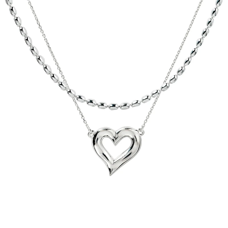 Syster P - Puff Heart Lunetta Layering Silver
