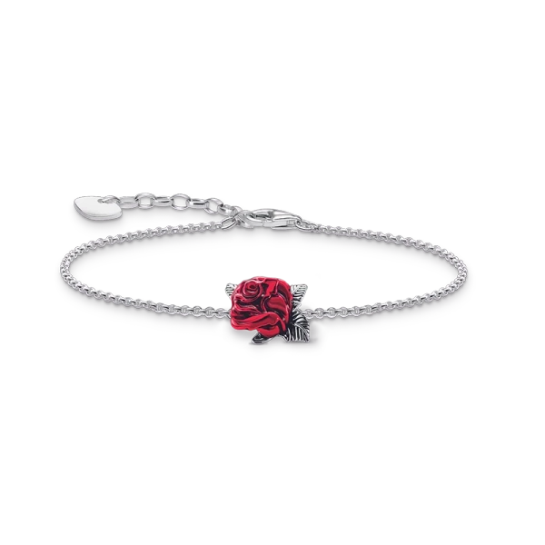 Bracelet with Red Rose - Thomas Sabo - Suuri valikoima & ilmainen lahjapaketointi - Nordic Spectra