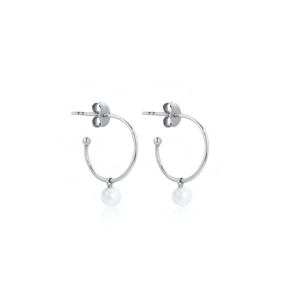 Pearl Mini Hoops Silver - Sophie By Sophie - Snabb frakt & paketinslagning - Nordicspectra.se