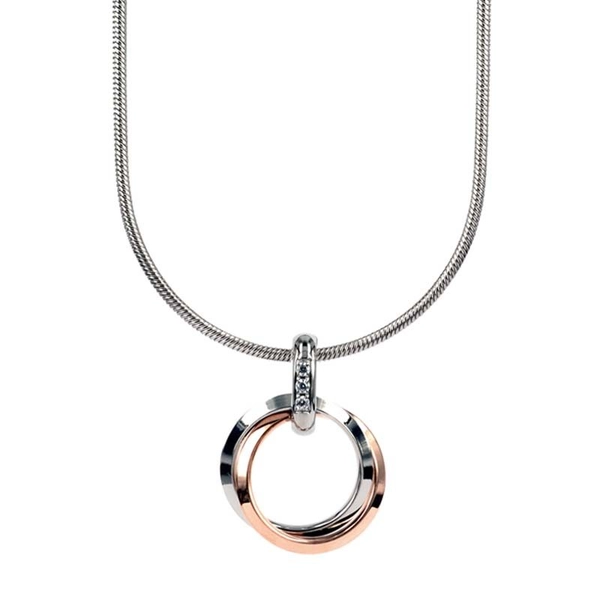 CAROLIN Kort Halsband Rosé/Stål - Astrid & Agnes - Snabb frakt & paketinslagning - Nordicspectra.se