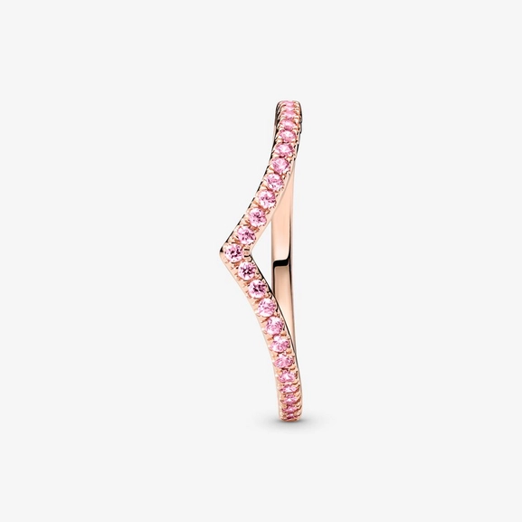 Pandora Timeless Wishbone Ring med Rosa Stenar Rosé - PANDORA - Snabb frakt & paketinslagning - Nordicspectra.se