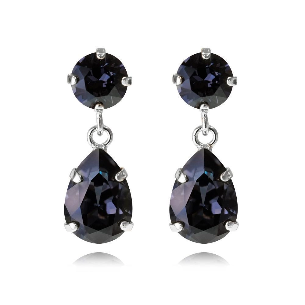 Caroline Svedbom - Mini Drop Earrings Rhodium Graphite