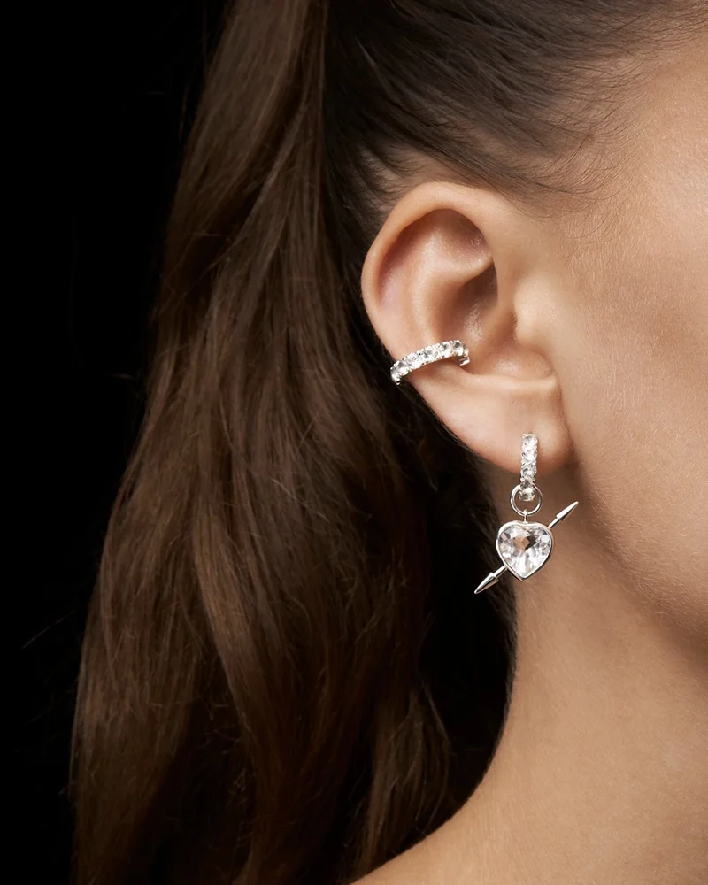 Rebel Love Earring Clear Quartz i silver med klar kvartssten