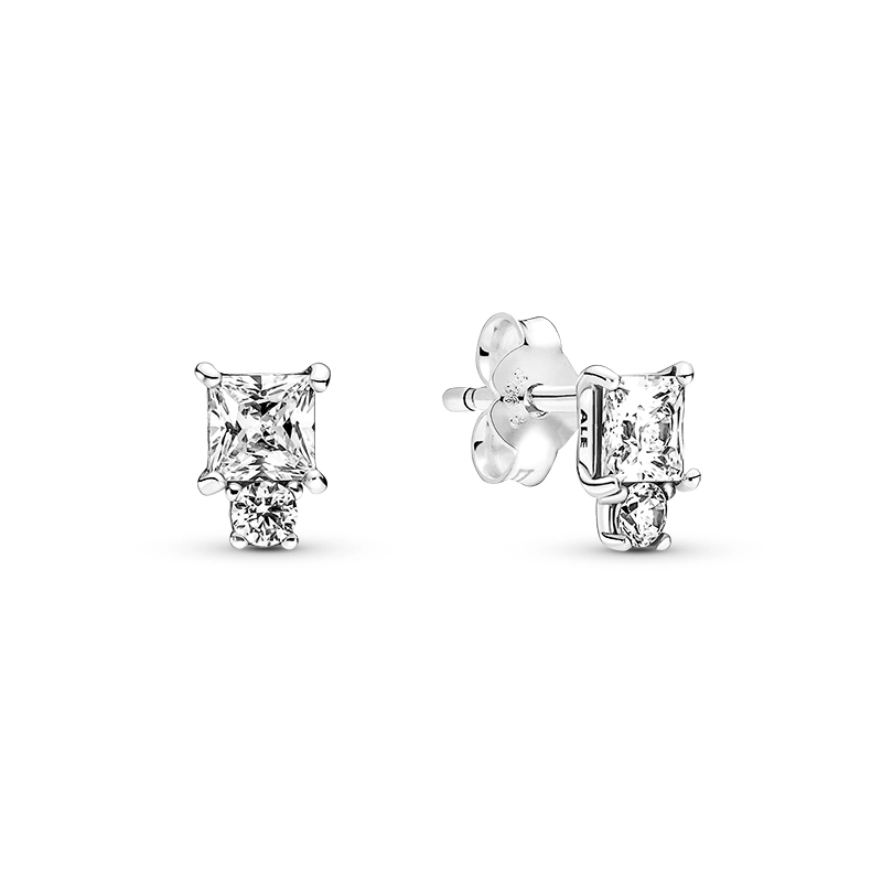 PANDORA – Sparkling Round & Square Örhängen