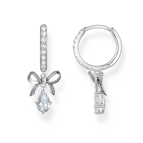 Creoles with Bows & Drop-shaped Stones - Thomas Sabo - Suuri valikoima & ilmainen lahjapaketointi - Nordic Spectra