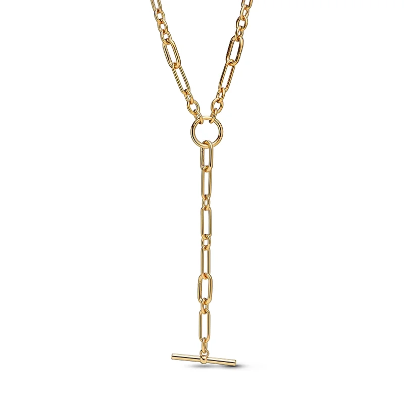PANDORA - Y-halsband med Länkdesign Guld