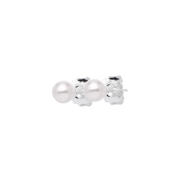 Petite Pearl Single Ohrstecker in Silber mit weißen Süßwasserperlen