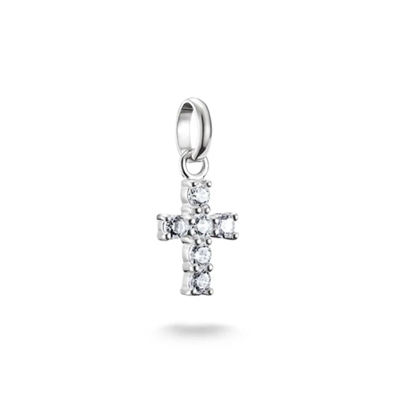 Charm-Anhänger Kreuz mit weißen Steinen Connect Silber - Thomas Sabo - Nordic Spectra