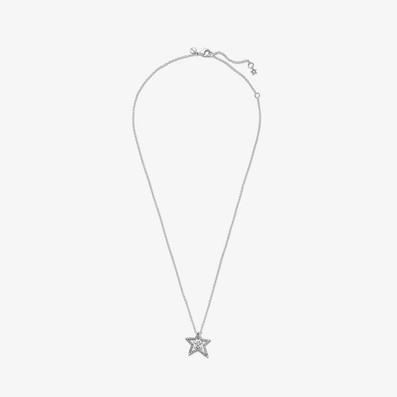 Pavé Asymmetrischer Stern Collier-Halskette von PANDORA, Schneller Versand - Nordicspectra.de