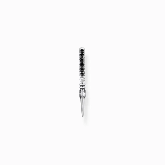 Einzel-Creole mit Zahn-Anhänger und Steinen Silber geschwärzt - Thomas Sabo - Nordic Spectra