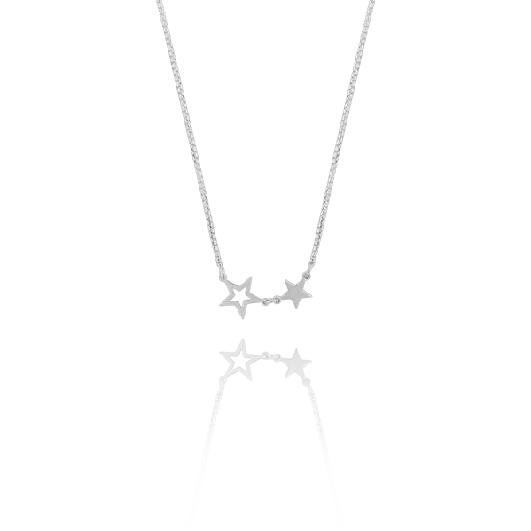 CU Jewellery - Double Star Necklace Silver
