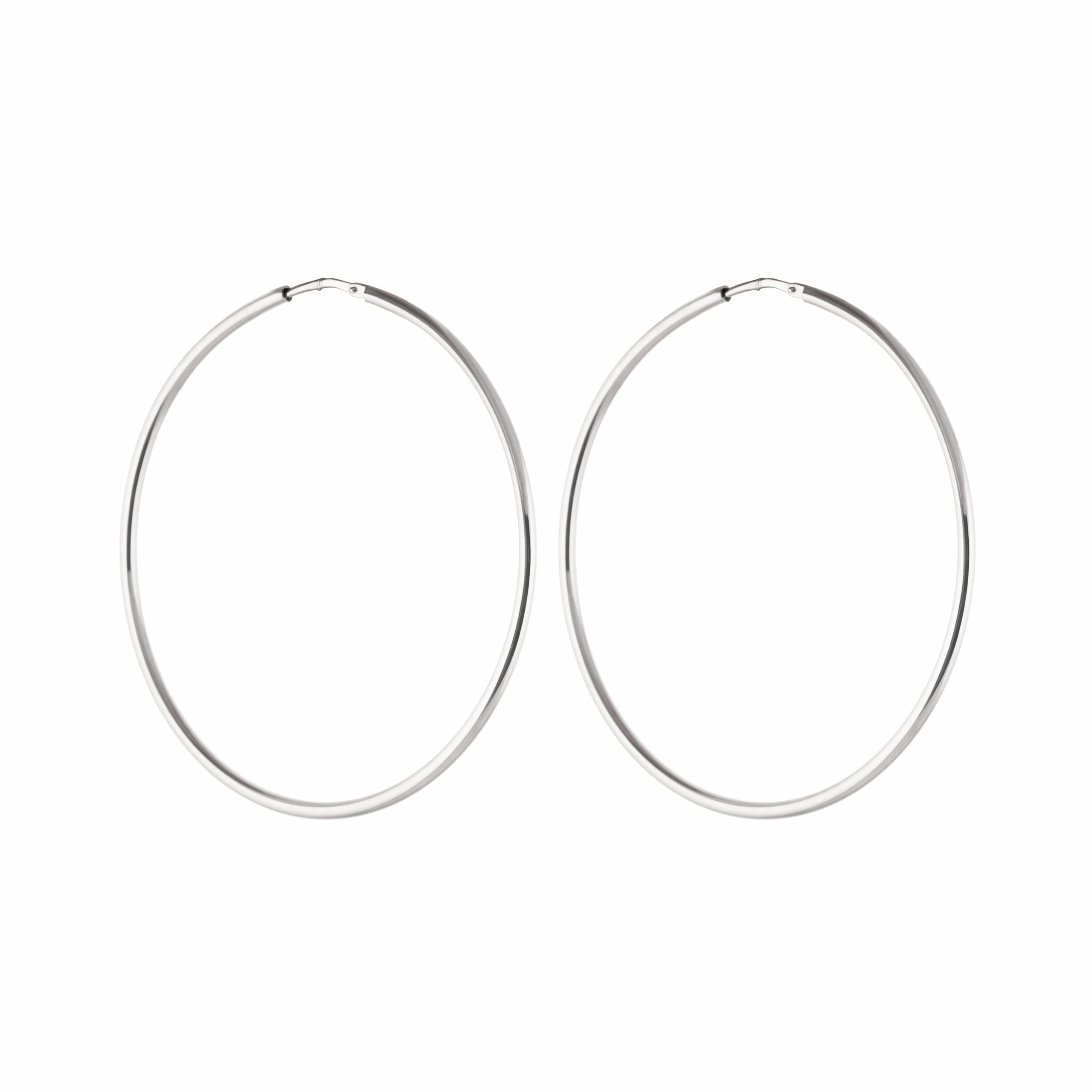 CU Jewellery - Letters Big Hoop Ear Silver