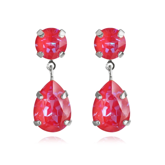 Mini Drop Earring Rhodium Lotus Pink Delite - Caroline Svedbom - Snabb frakt & paketinslagning - Nordicspectra.se