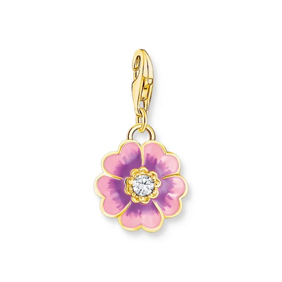Charm-Anhänger Blume Flower Violett vergoldet - Thomas Sabo - Nordic Spectra