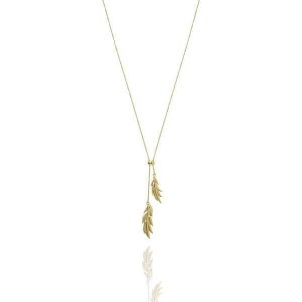 Feather/Leaf Double Neck Gold -CU Jewellery - Snabb frakt & paketinslagning - Nordicspectra.se