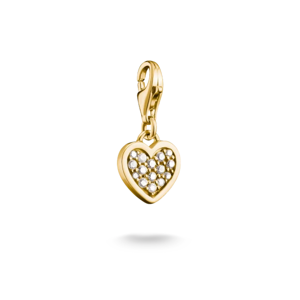 Heart with Stones Charm Gold - Thomas Sabo - Suuri valikoima & ilmainen lahjapaketointi - Nordic Spectra