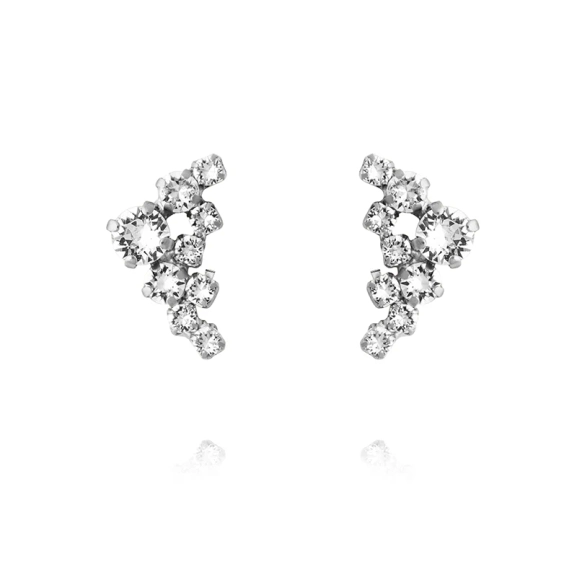 Stardust Earrings i rhodiumpläterad mässing med glittrande kristaller