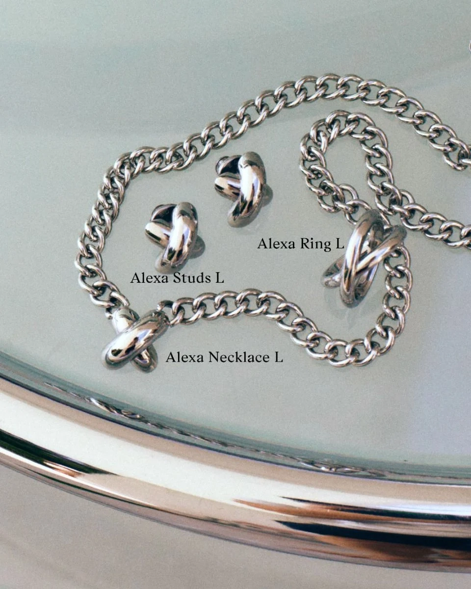 blanka studsörhängen i polerat rostfritt stål med generösa backparts