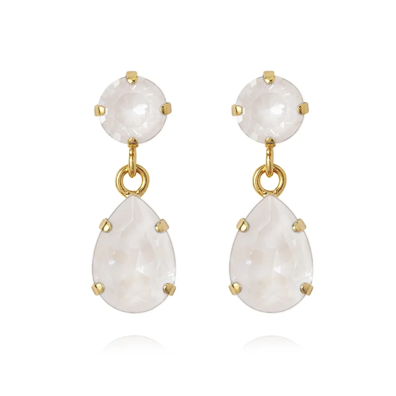 Caroline Svedbom – Mini Drop Earrings Gold Electric White