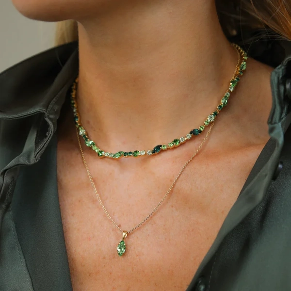 Petite Navette Necklace Gold Peridot - Maria Black - Snabb frakt & paketinslagning - Nordic Spectra
