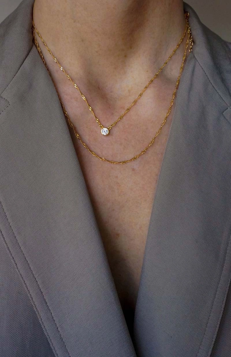 Cubic Single Neck Gold -CU Jewellery - Snabb frakt & paketinslagning - Nordicspectra.se