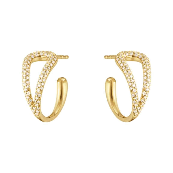 Mercy Swirl Hoops i 18K guld med diamanter